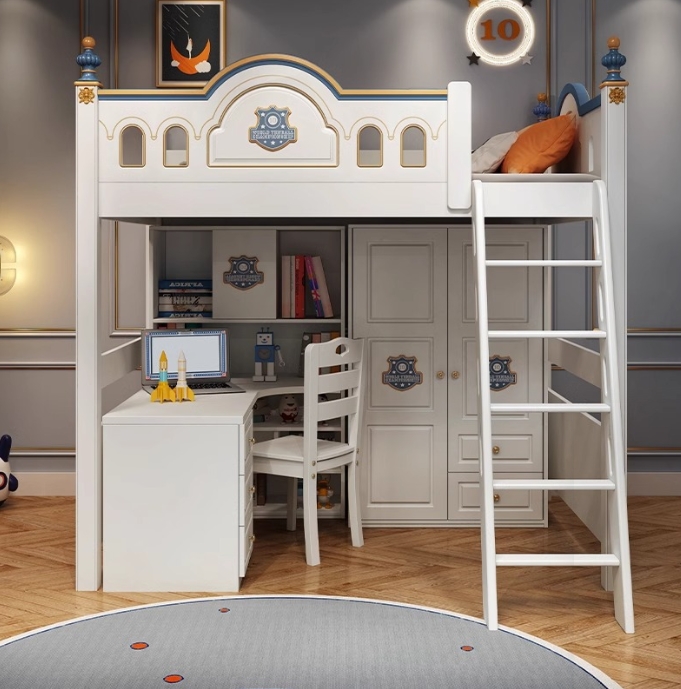 Bunk Bed With Stairs And Slide - Letto a Castello in Legno per