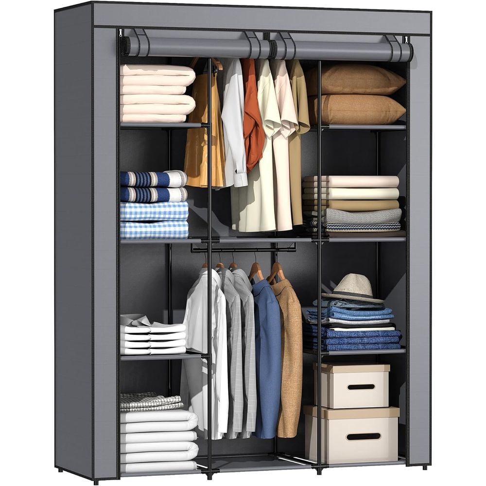 Wardrobe Closet Portable Fabric Cover - Armadio Portatile, Guardaroba con 10 Ripiani