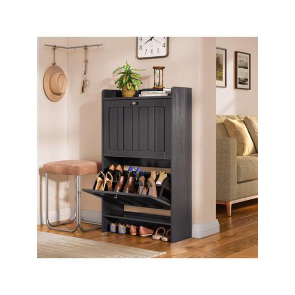 Shoe Rack Cabinet Narrow Entryway - Mobile Porta Scarpe con 2 Cassetti