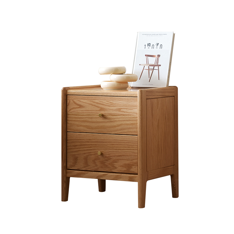 Solid Wood Nightstand 2 Drawers - Mobili per camera da letto in