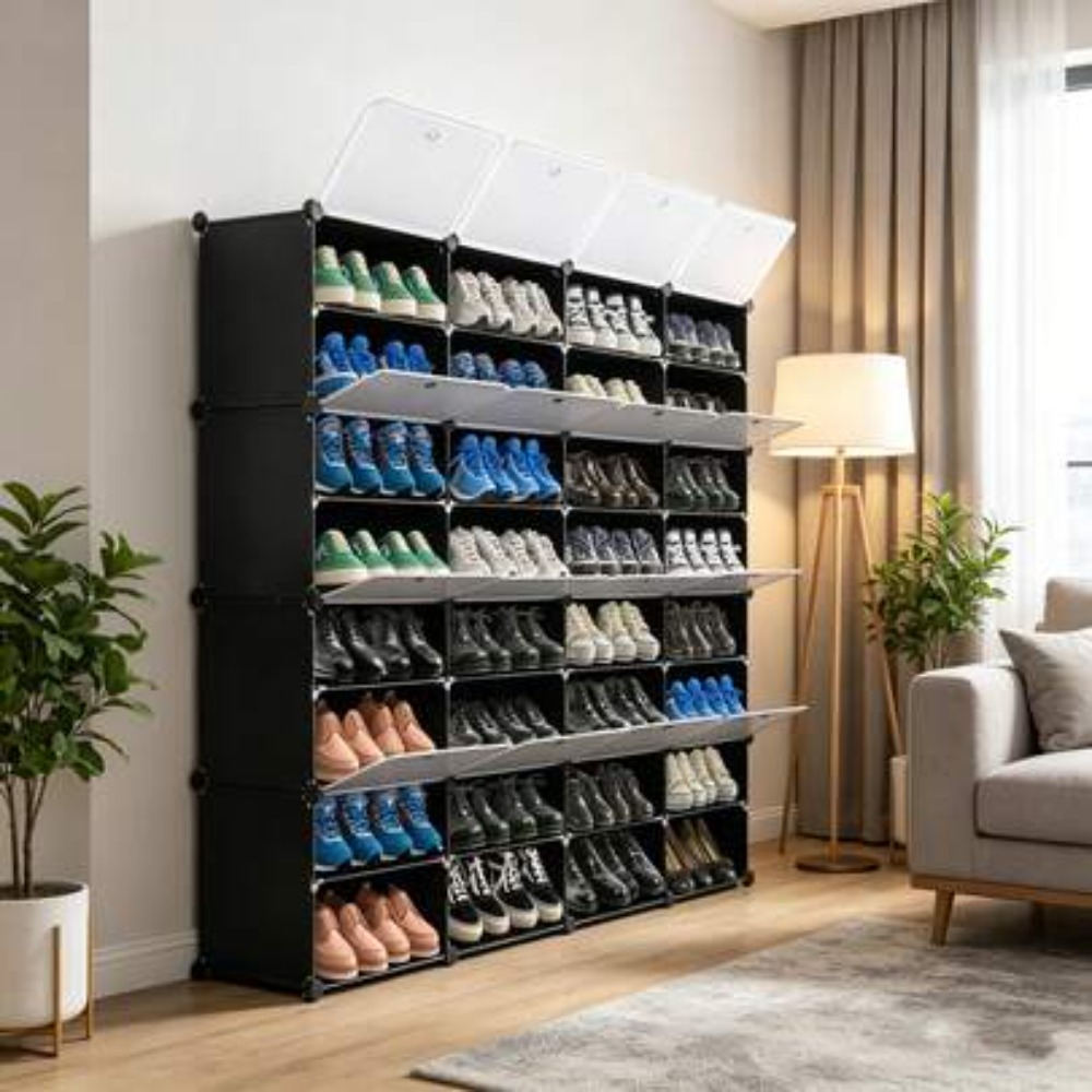 Shoe Rack Cabinet Narrow Entryway - Organizzatore per Scarpe Portatile a 8