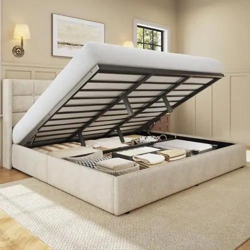 Gas Lift Storage Bed Hydraulic - Letto matrimoniale king size con contenitore,