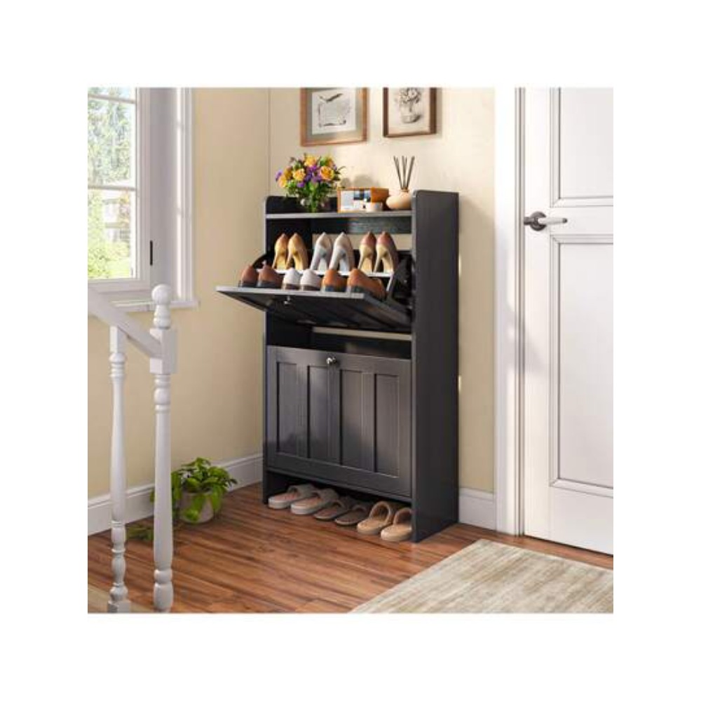Shoe Rack Cabinet Narrow Entryway - Mobiletto Portascarpe Autoportante e Stretto con