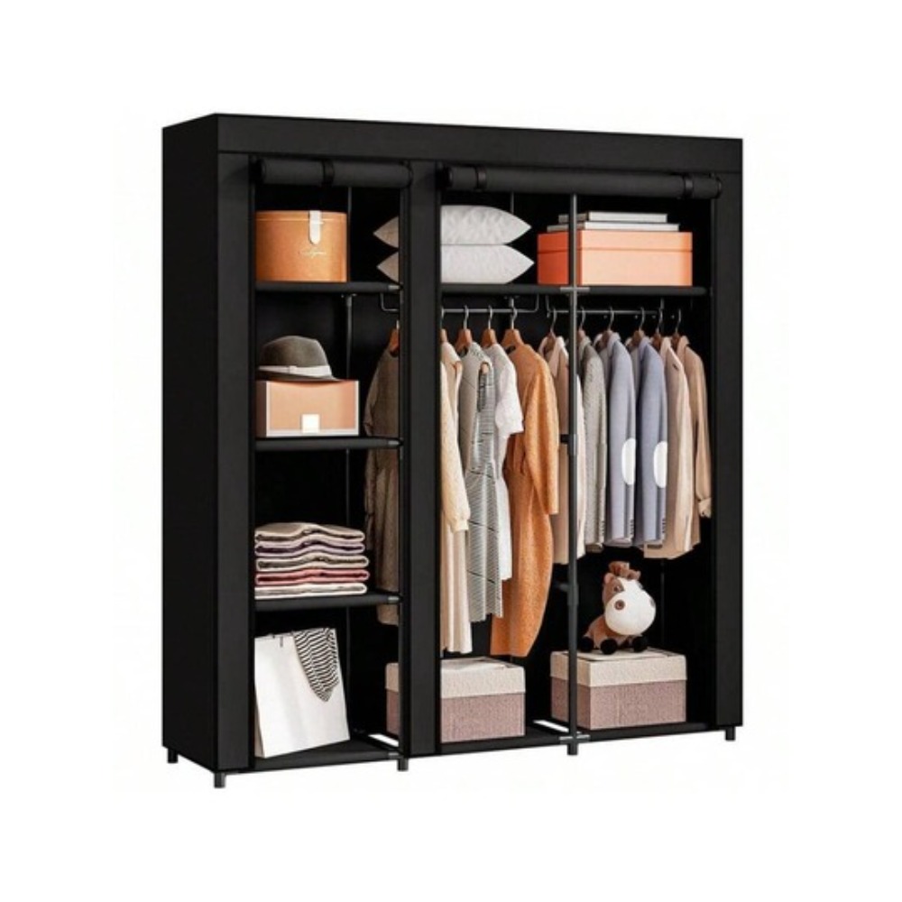 Wardrobe Closet Portable Fabric Cover - Armadio Portatile con Scaffale in Metallo