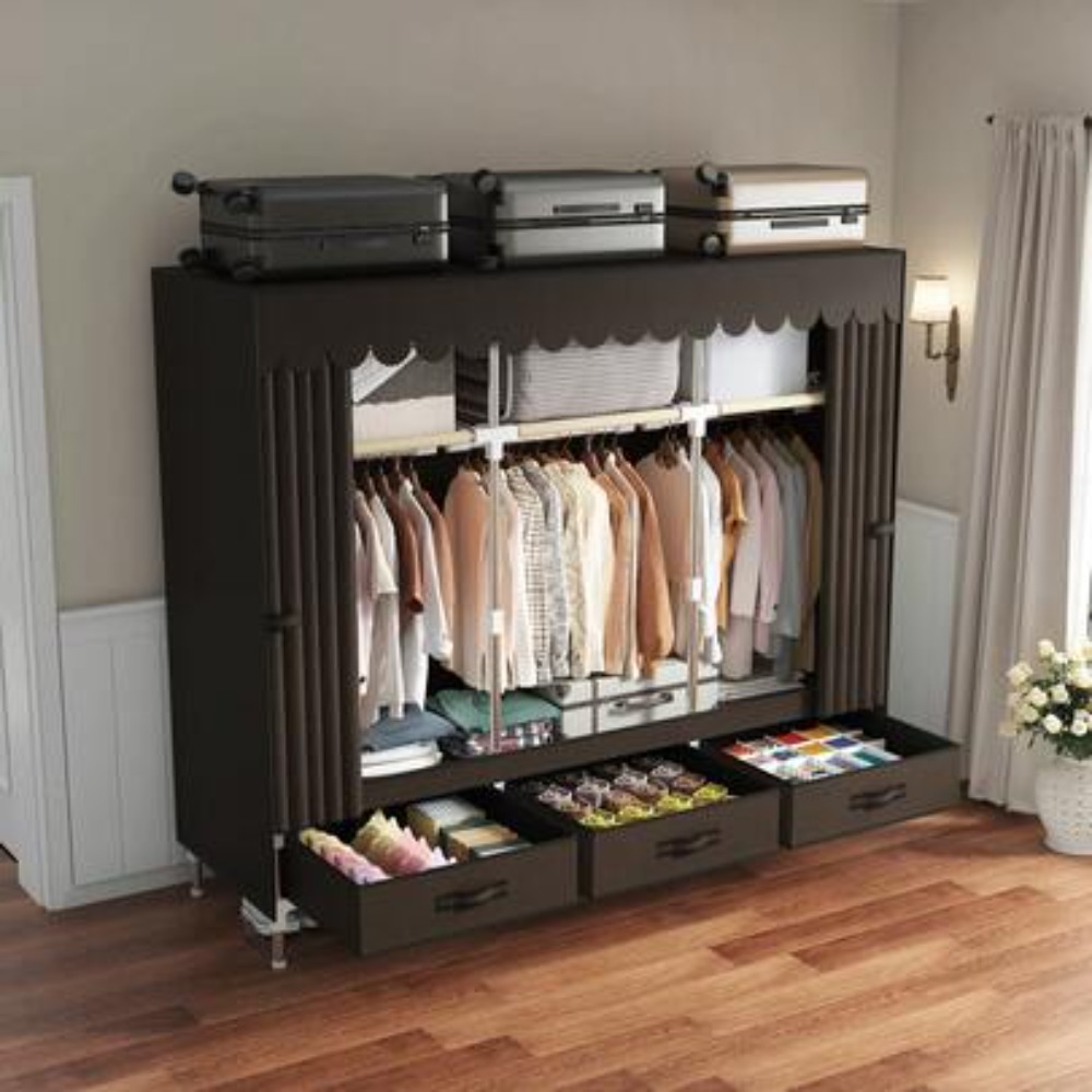 Wardrobe Closet Portable Fabric Cover - Armadio Portatile con Telaio in Acciaio