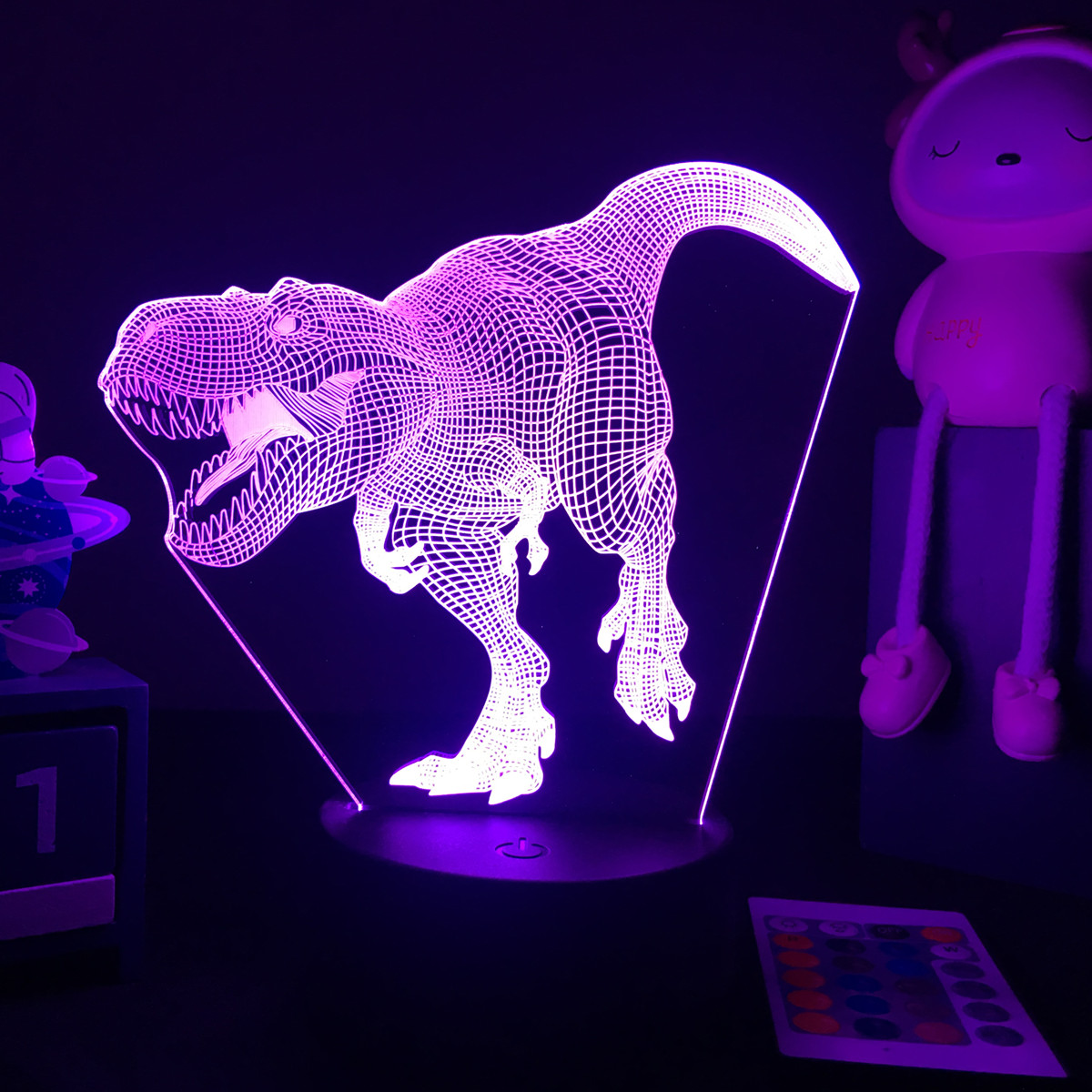 Floating Nightstand With Led Light - Luce notturna a forma di dinosauro