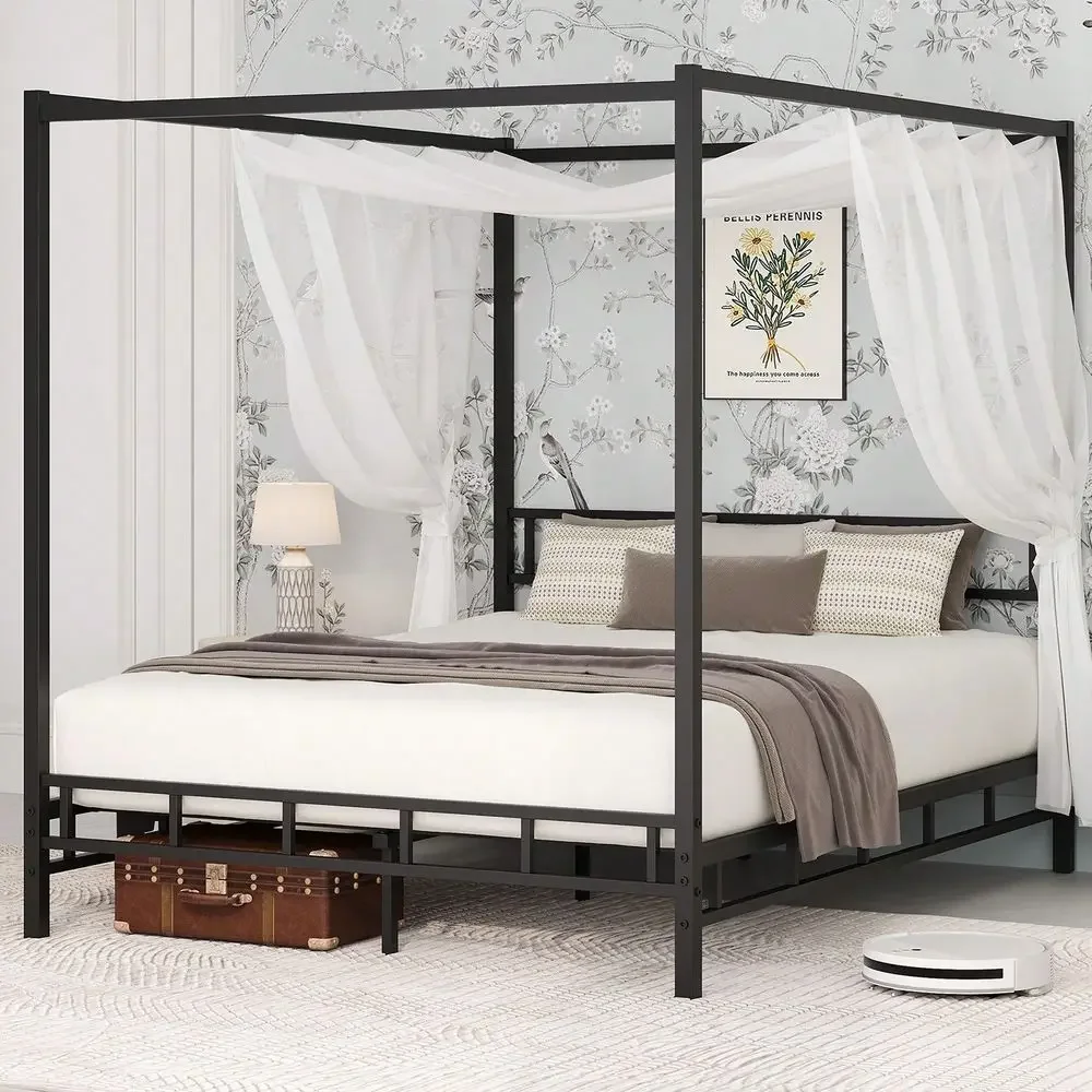 Canopy Bed Frame Metal Queen - Struttura Letto a Baldacchino in Metallo,