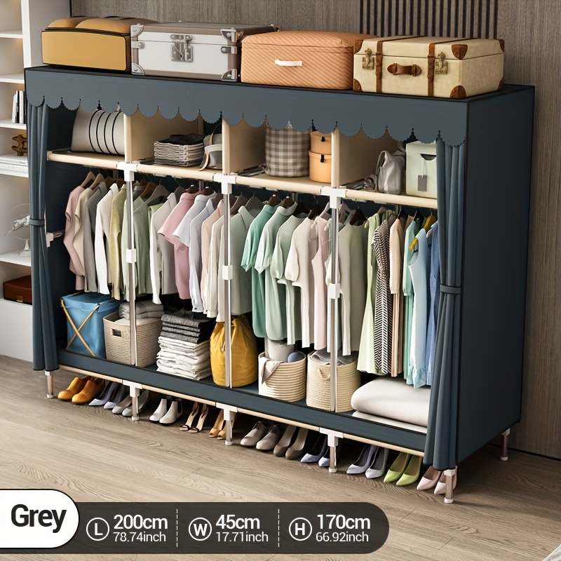 Wardrobe Closet Portable Fabric Cover - Organizzatore per armadio portatile con struttura