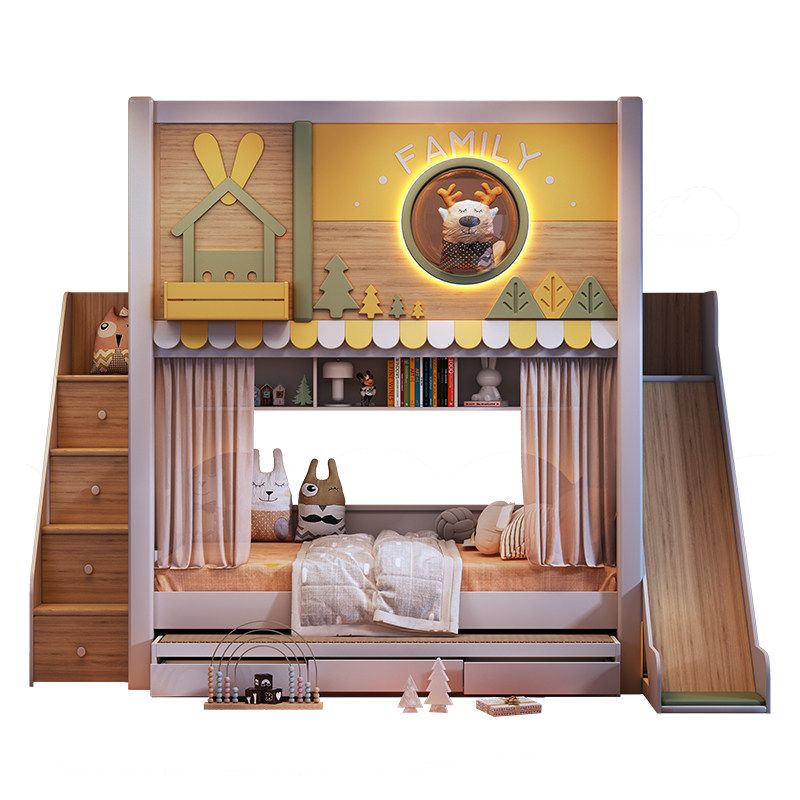 Bunk Bed With Stairs And Slide - Letto a Castello Moderno a Tema
