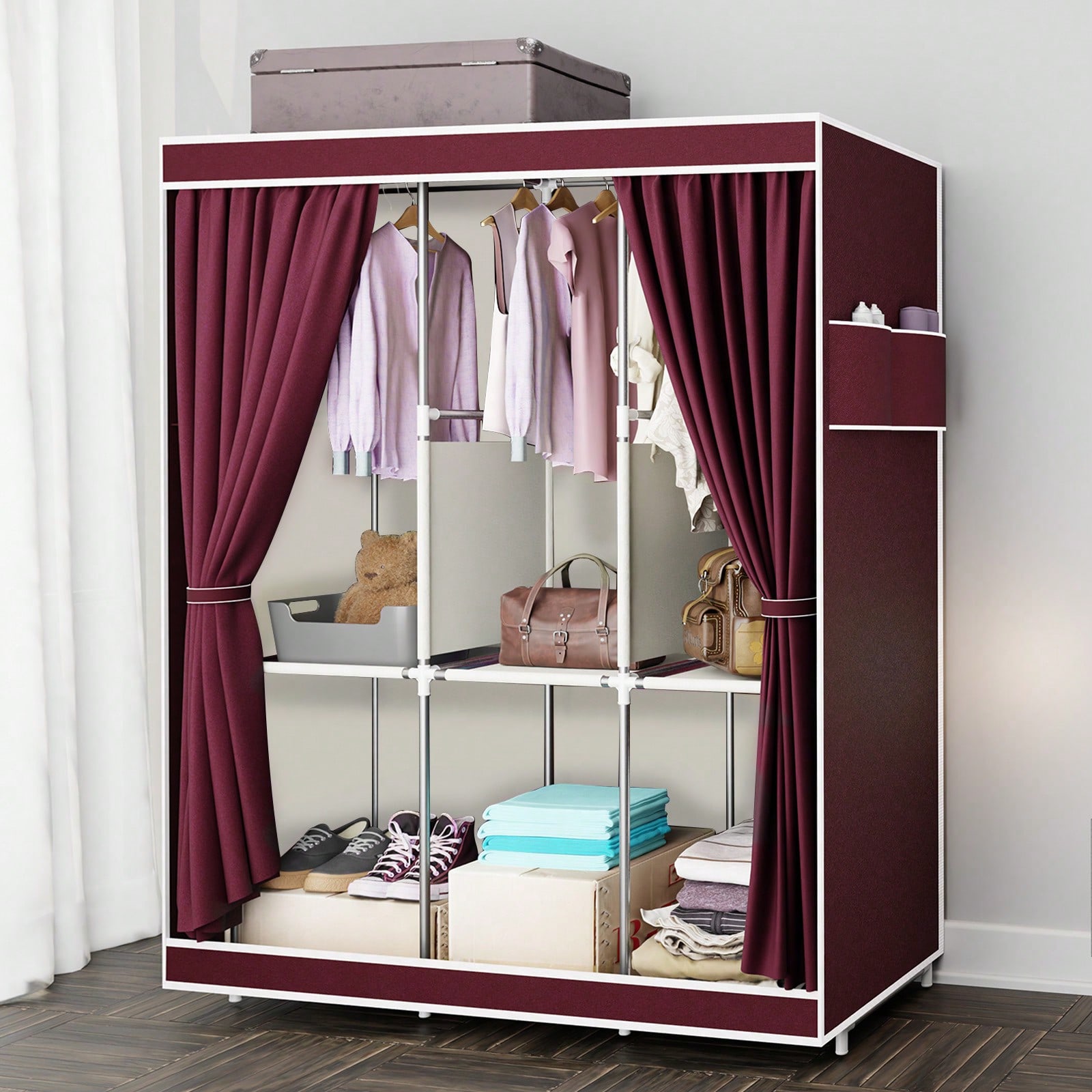 Wardrobe Closet Portable Fabric Cover - Armadio portatile da 65 pollici con