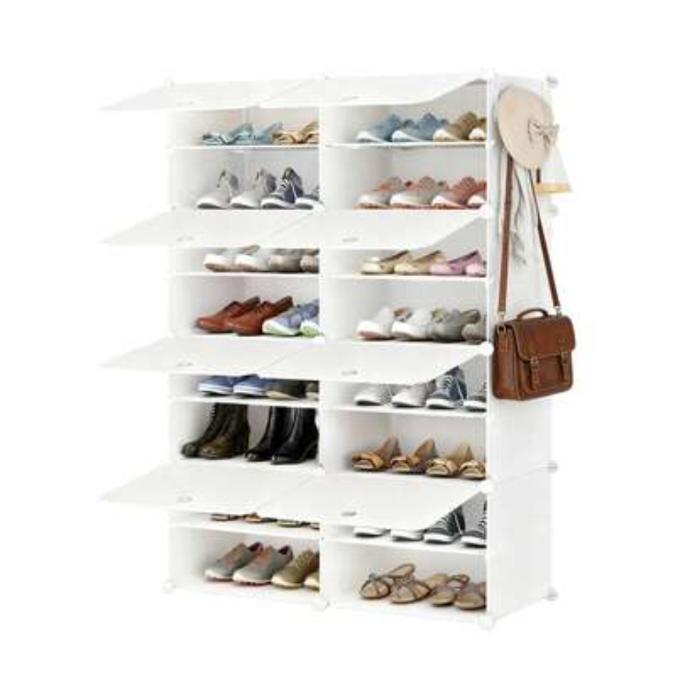 Shoe Rack Cabinet Narrow Entryway - Mobiletto Portascarpe a 8 Ripiani con