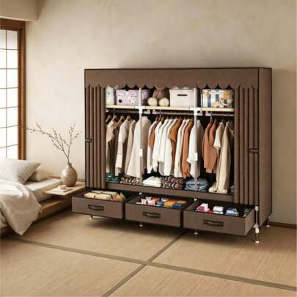 Wardrobe Closet Portable Fabric Cover - Armadio Portatile con Telaio in Acciaio