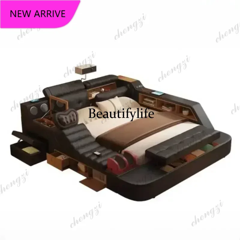 King Size Bed Frame With Storage Drawers - Letto matrimoniale king size P3 nero