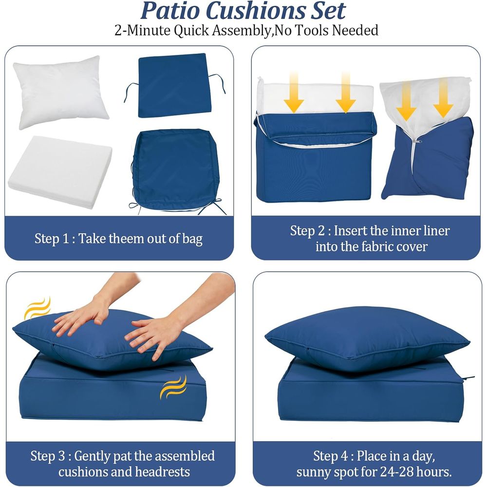Set di 4 Cuscini Profondi per  - Outdoor Furniture recensione e prezzo