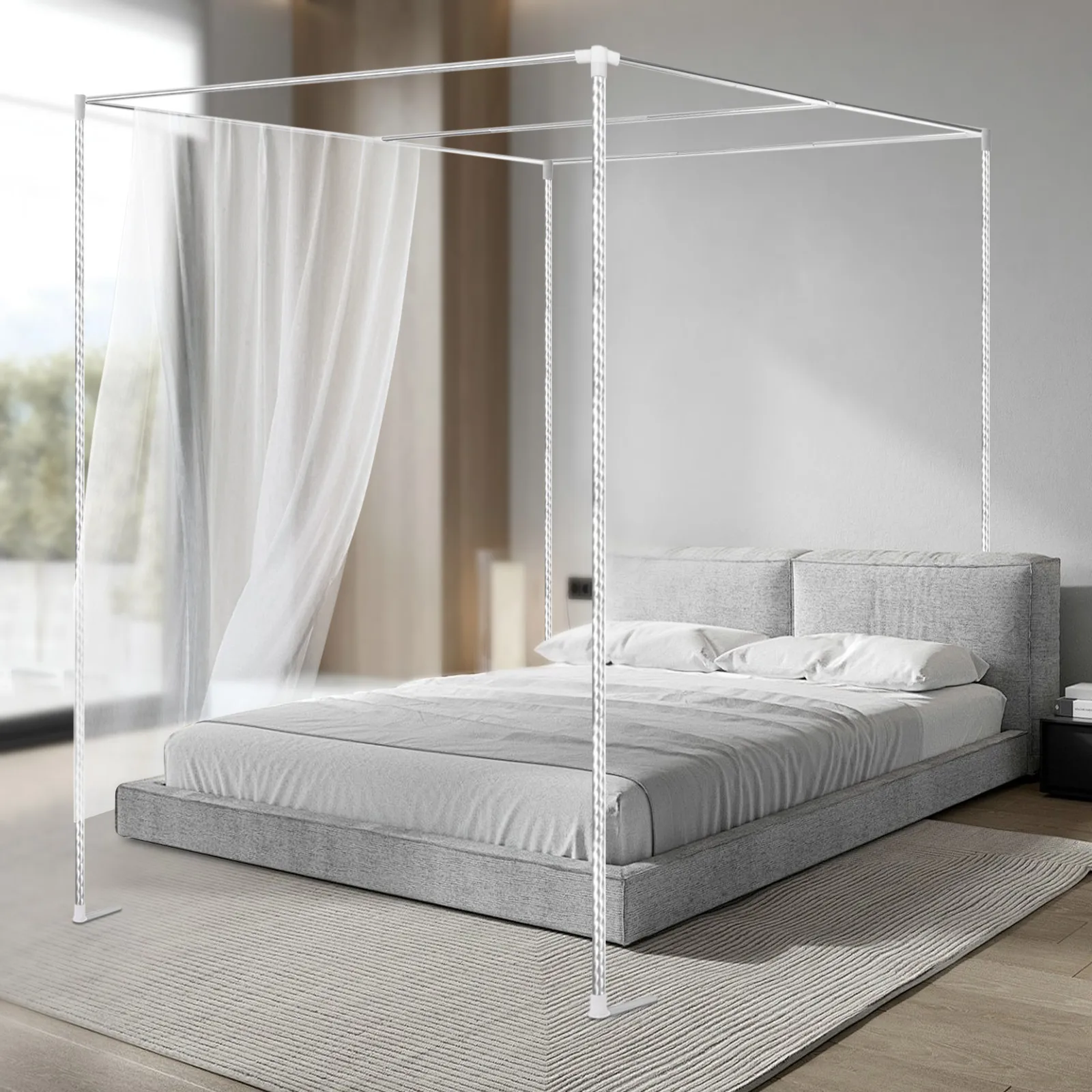 Supporto per zanzariera a bald - Canopy Bed Frame Metal Queen recensione e prezzo