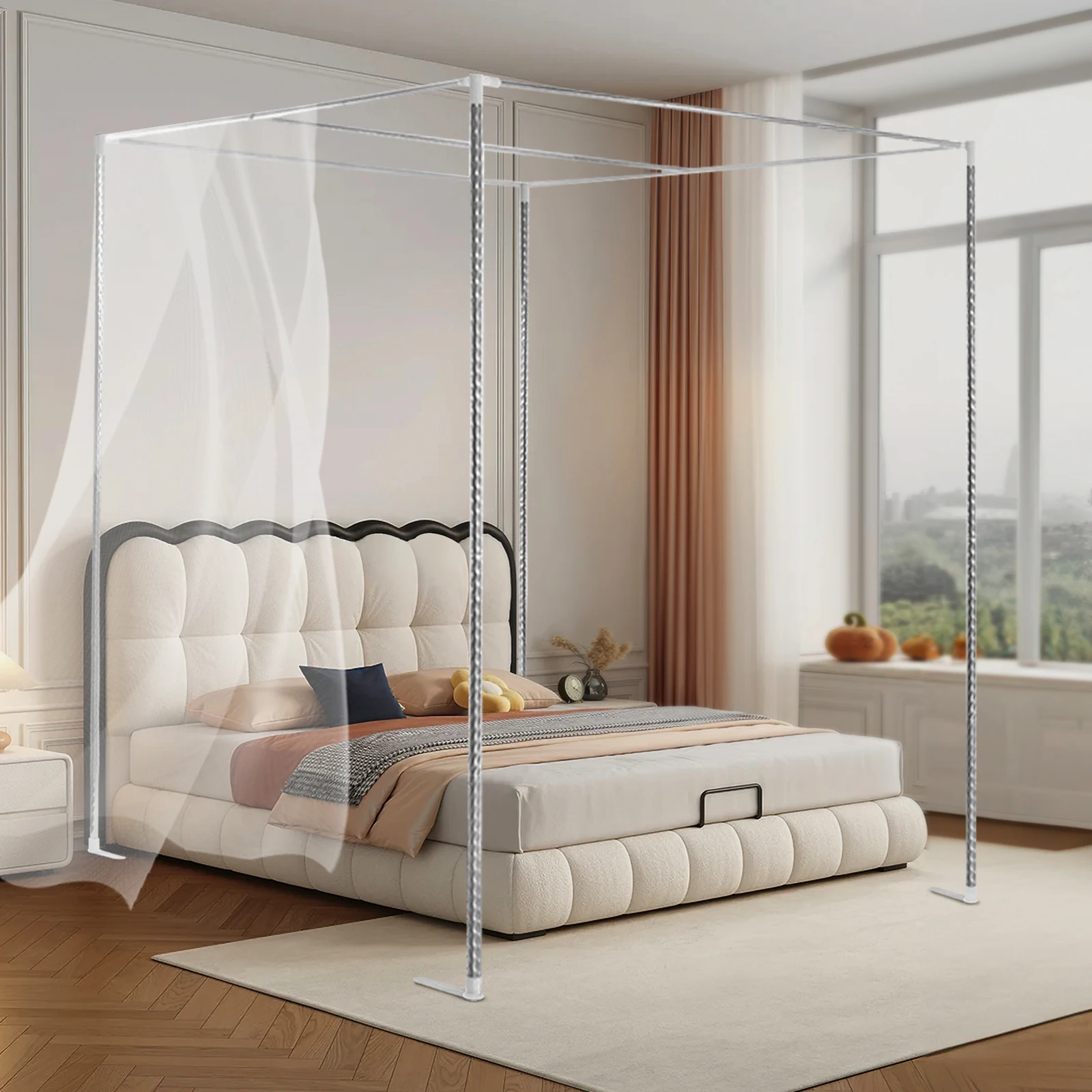 Supporto per zanzariera a bald - Canopy Bed Frame Metal Queen recensione e prezzo