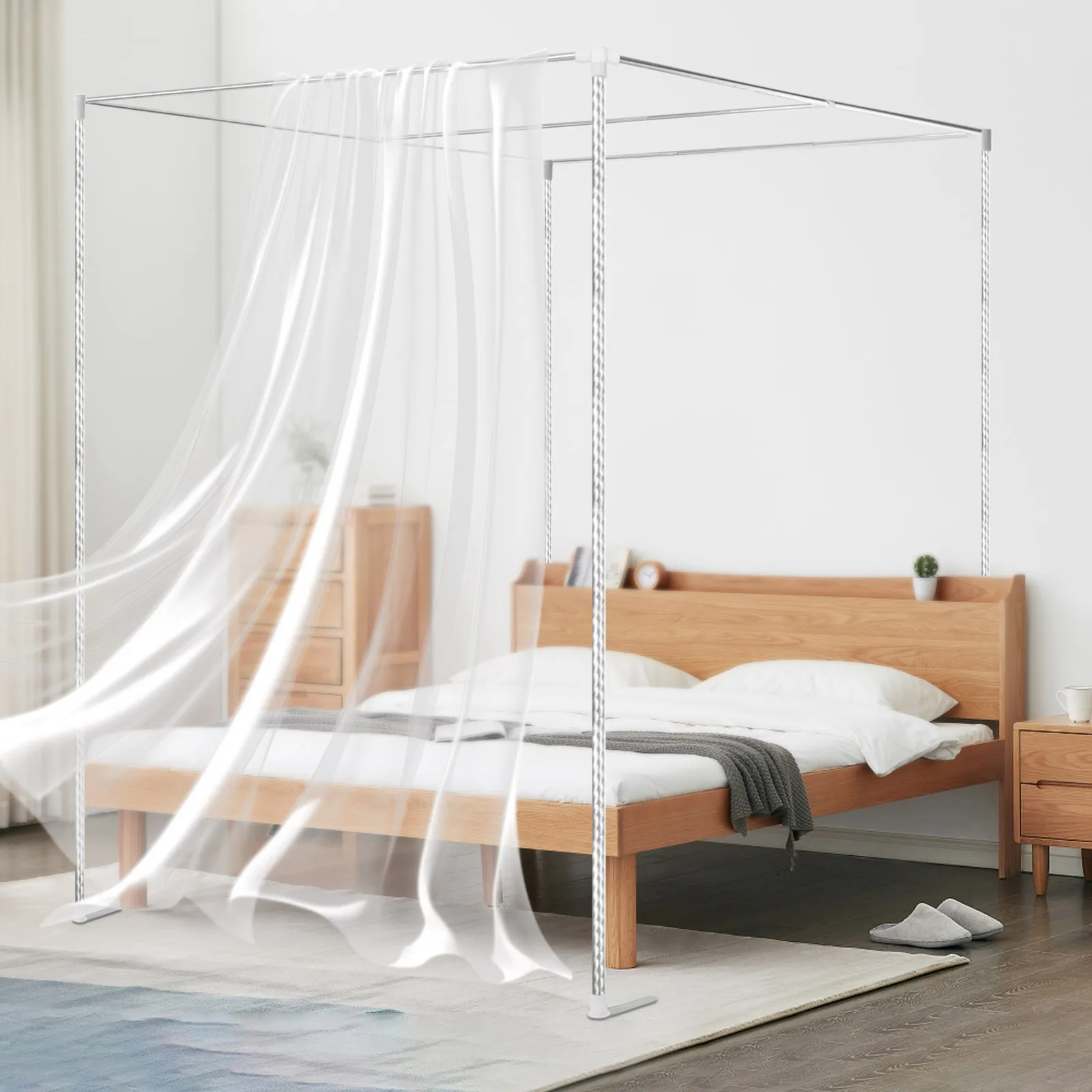 Supporto per zanzariera a bald - Canopy Bed Frame Metal Queen recensione e prezzo