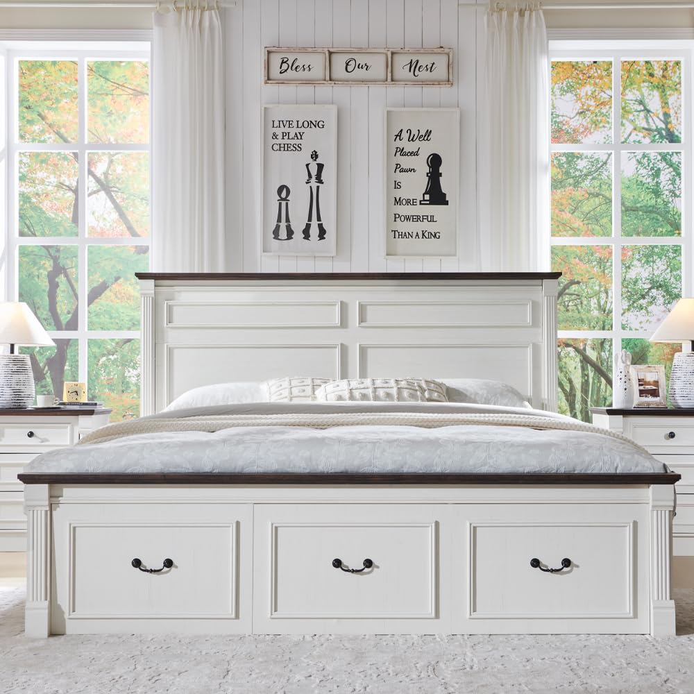 Letto matrimoniale stile rusti - King Size Bed Frame With Storage Drawers recensione e prezzo