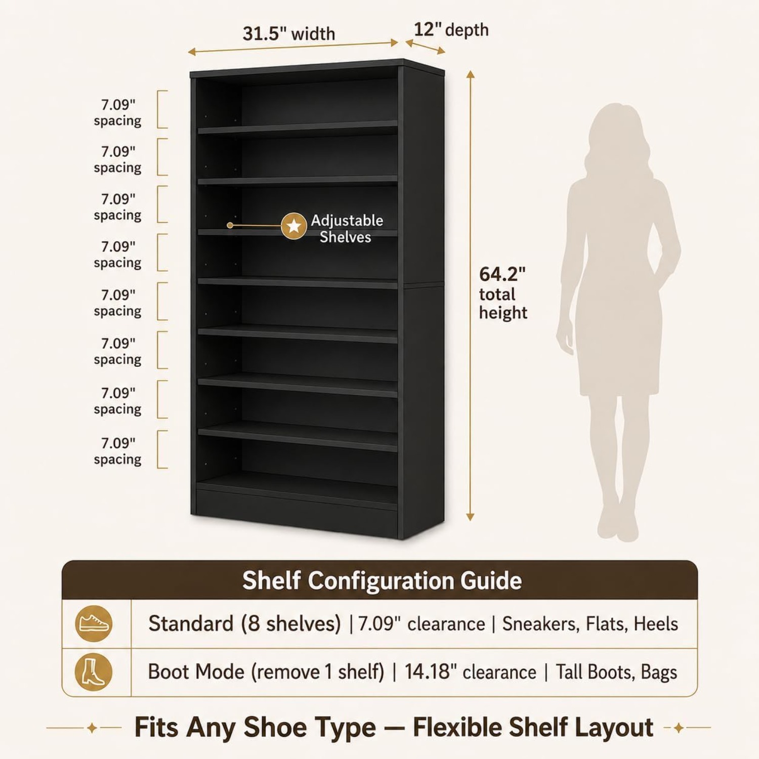 Scarpiera a 9 ripiani alta per - Shoe Rack Cabinet Narrow Entryway recensione e prezzo