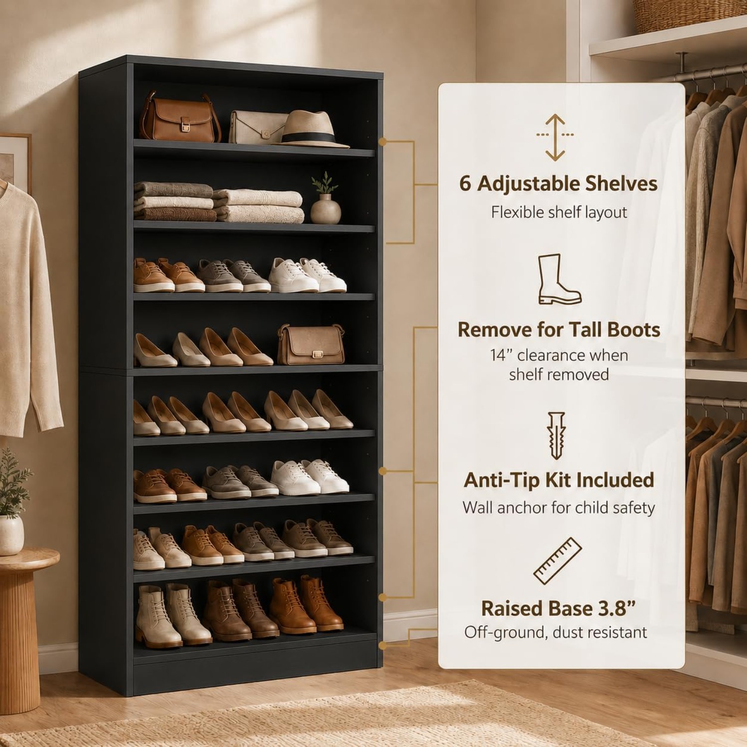Scarpiera a 9 ripiani alta per - Shoe Rack Cabinet Narrow Entryway recensione e prezzo