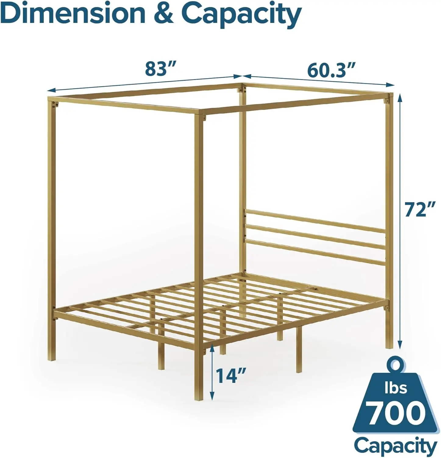 Struttura Letto a Piattaforma  - Canopy Bed Frame Metal Queen recensione e prezzo
