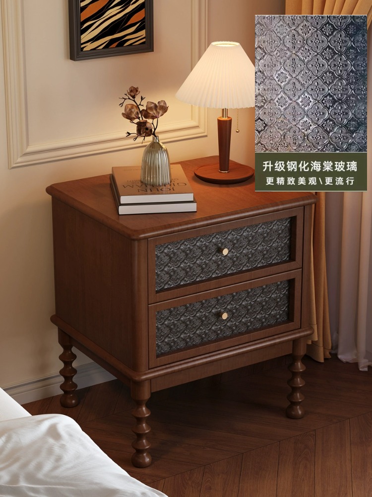 Comodini Vintage in Vetro Stam - Solid Wood Nightstand 2 Drawers recensione e prezzo