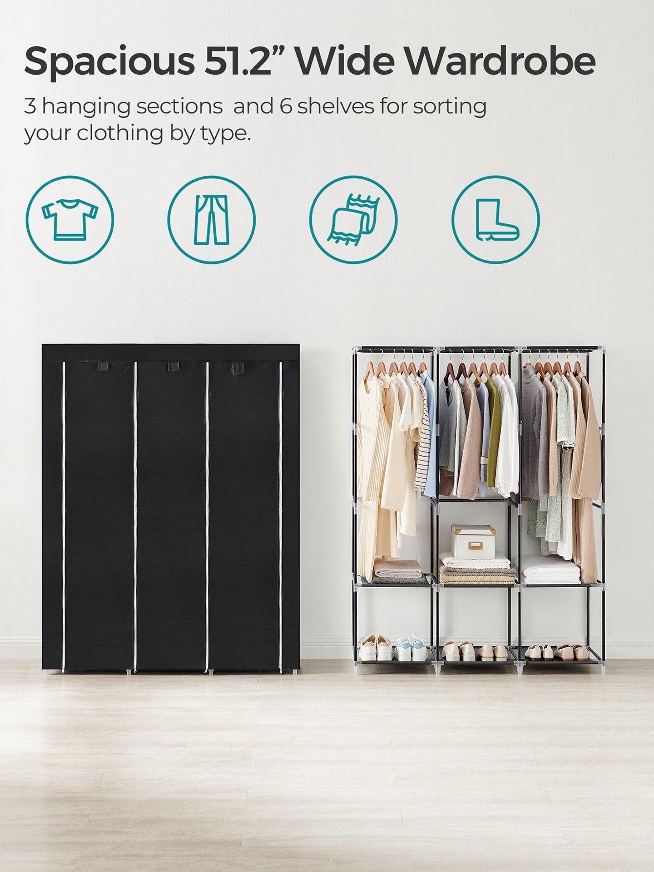 Armadio Portatile Moderno in T - Wardrobe Closet Portable Fabric Cover recensione e prezzo