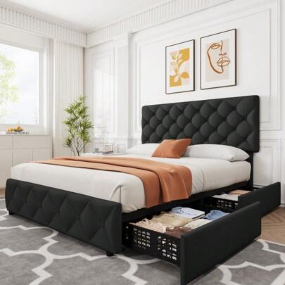 Letto matrimoniale/king size c - King Size Bed Frame With Storage Drawers recensione e prezzo
