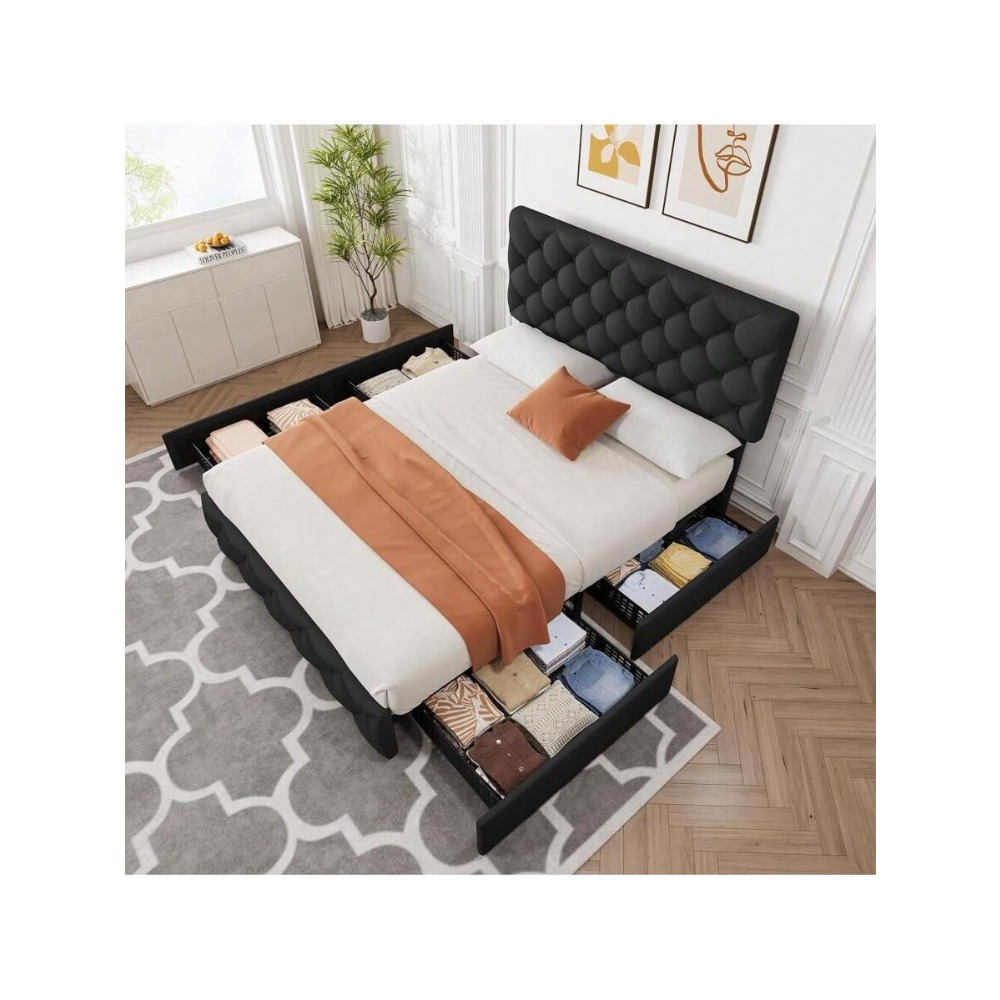 Letto matrimoniale/king size c - King Size Bed Frame With Storage Drawers recensione e prezzo