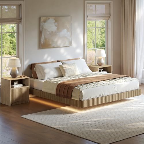 Set Camera da Letto, Letto Mat - Floating Nightstand With Led Light recensione e prezzo