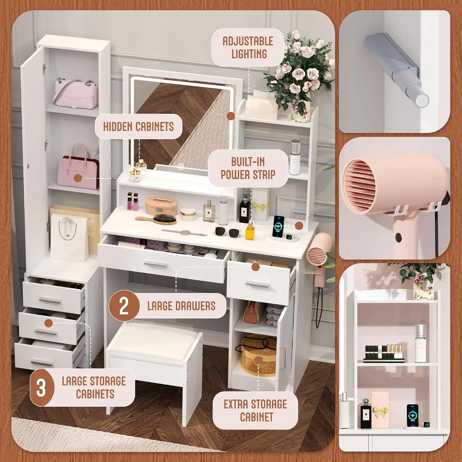 INTERGREAT Tavolo da Trucco co - Dressing Table Vanity With Lighted Mirror recensione e prezzo