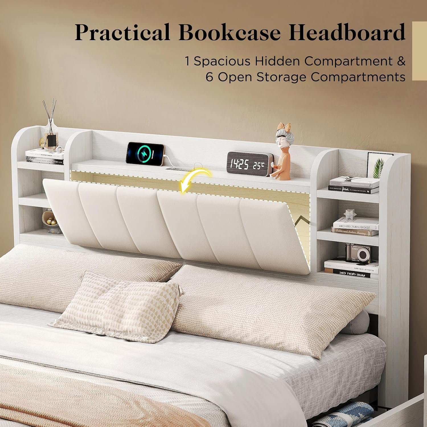 Letto matrimoniale imbottito c - King Size Bed Frame With Storage Drawers recensione e prezzo