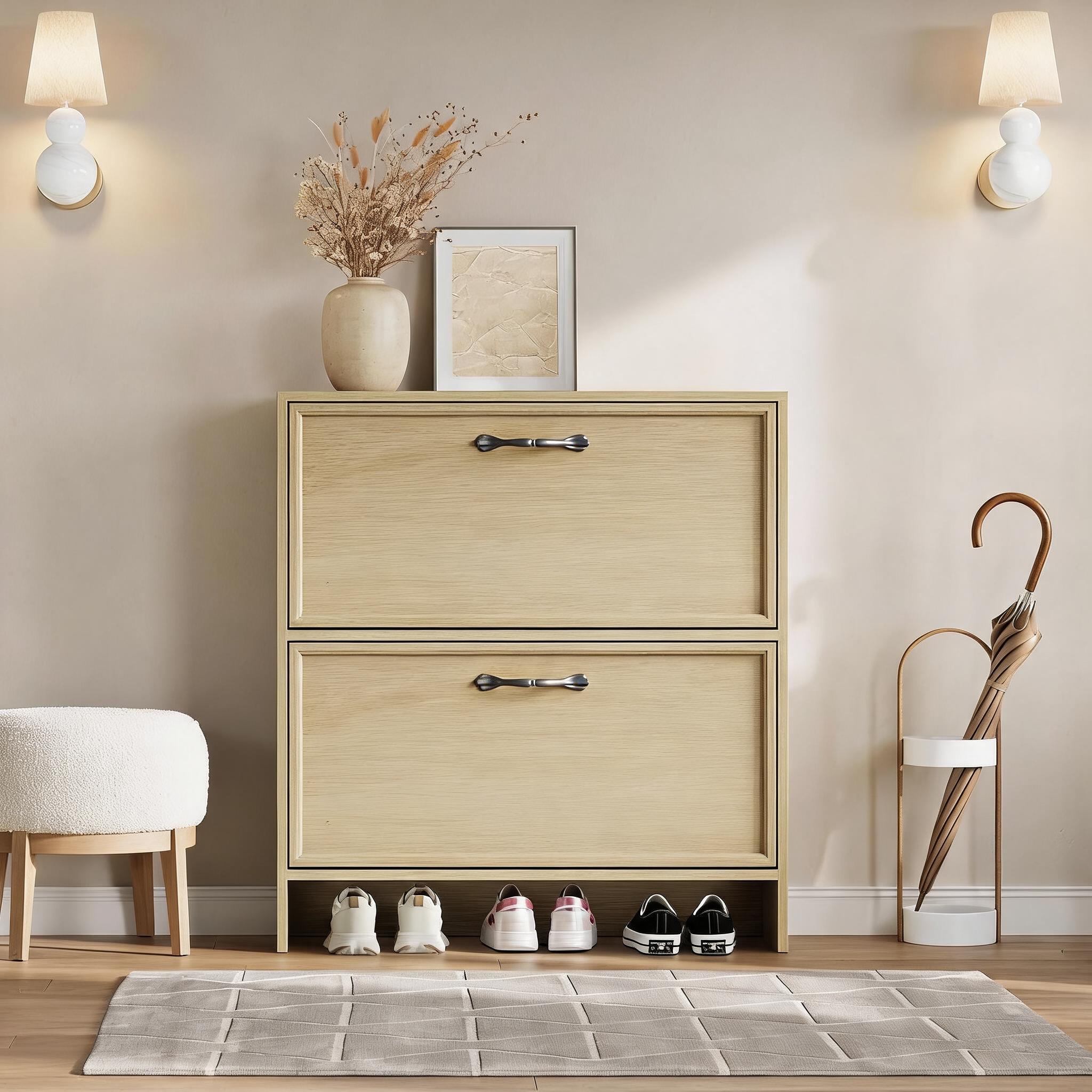 Scarpiera a 2 ante ribaltabili - Shoe Rack Cabinet Narrow Entryway recensione e prezzo