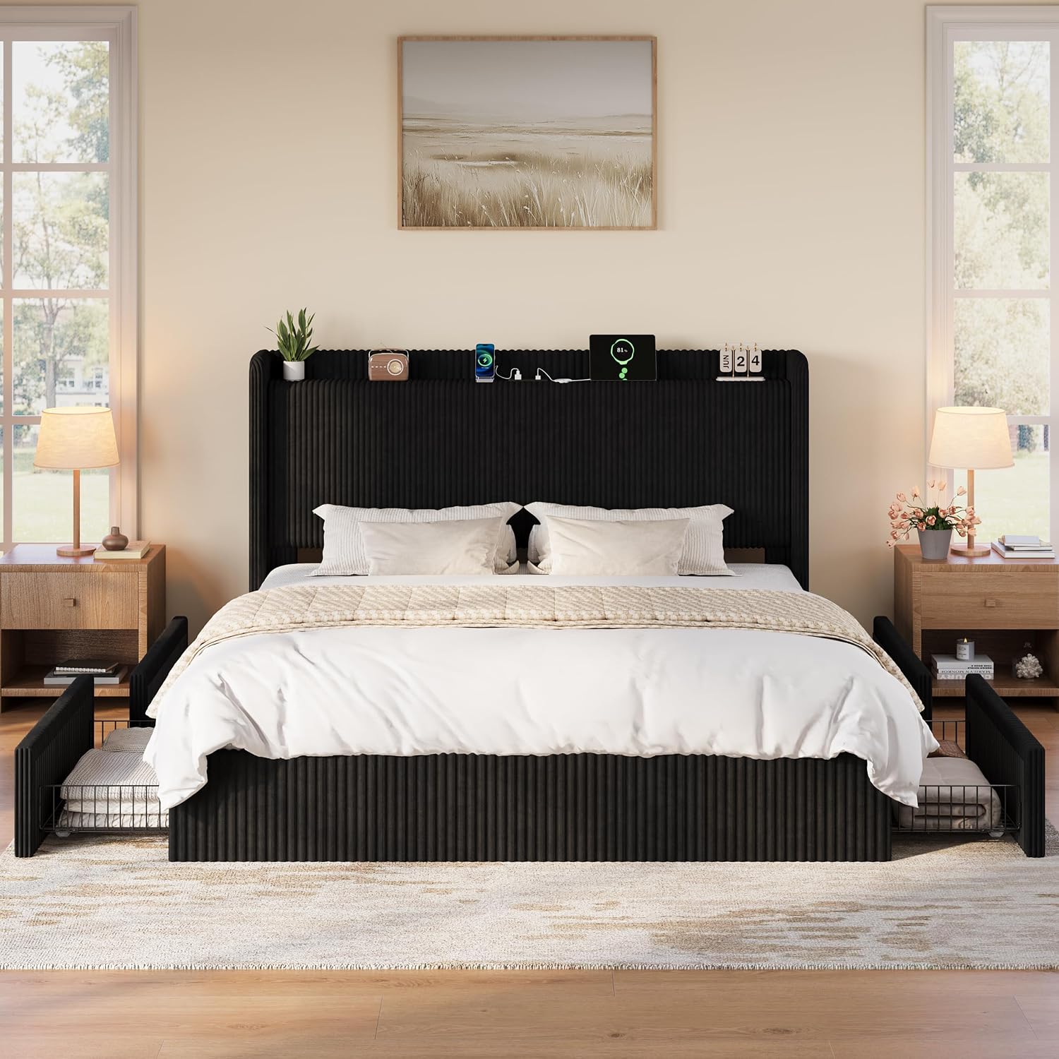 Struttura Letto King Size con  - King Size Bed Frame With Storage Drawers recensione e prezzo