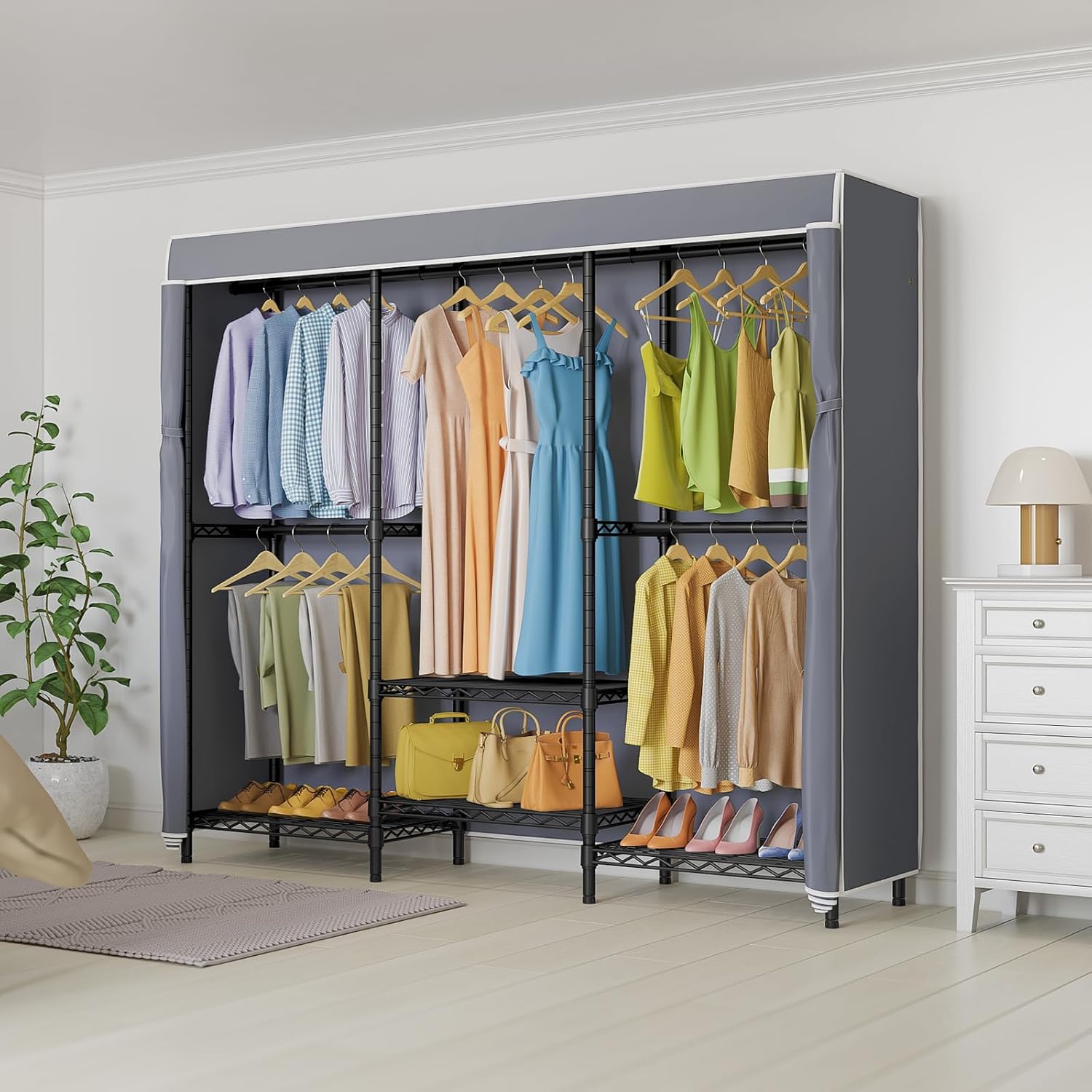 Appendiabiti con Copertura e R - Wardrobe Closet Portable Fabric Cover recensione e prezzo
