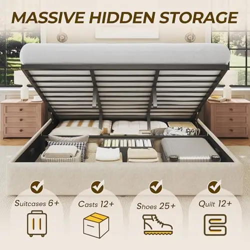 Letto matrimoniale king size c - Gas Lift Storage Bed Hydraulic recensione e prezzo