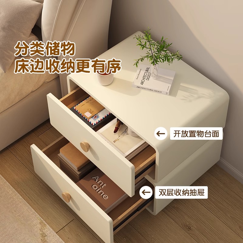 Comodino Minimalista Color Cre - Solid Wood Nightstand 2 Drawers recensione e prezzo