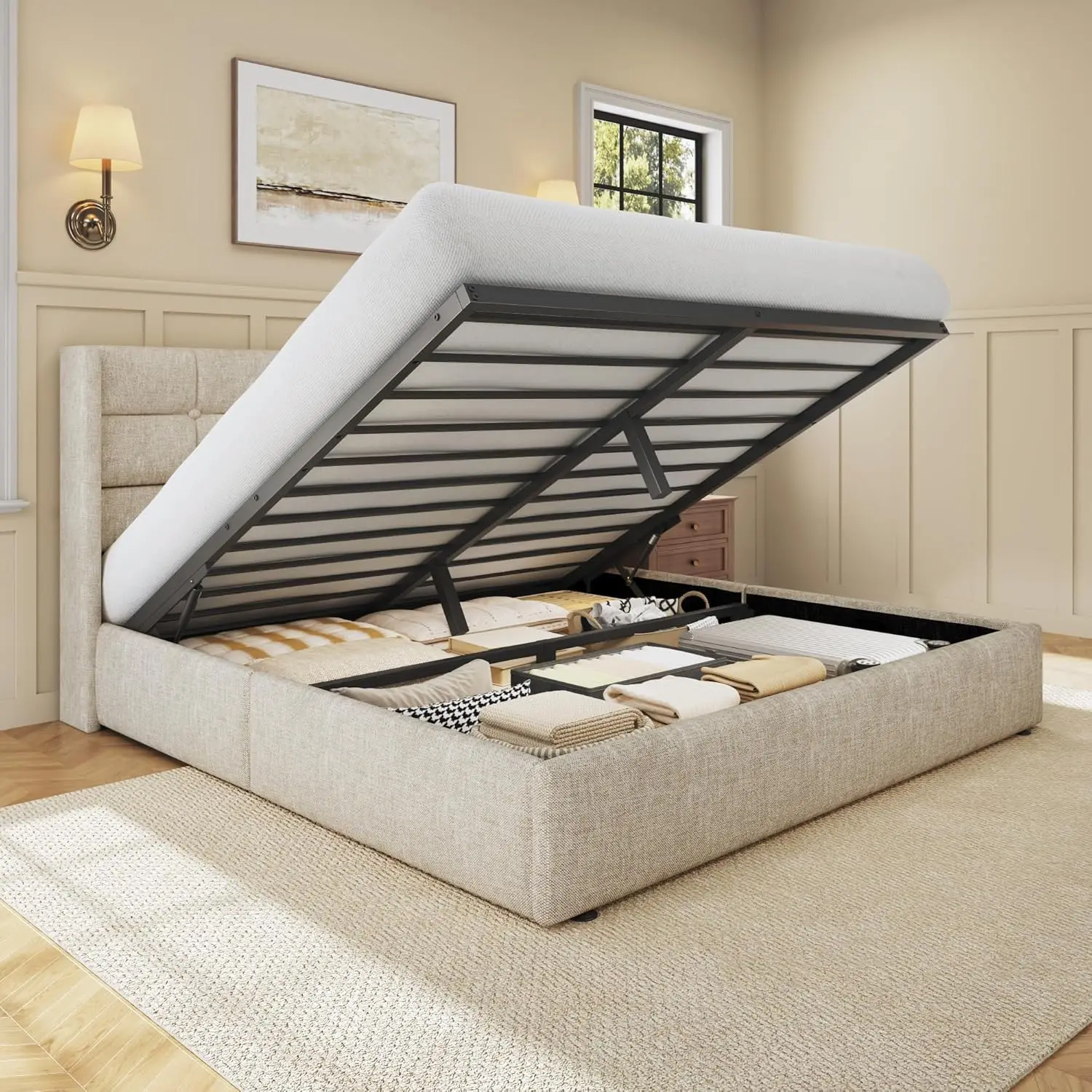 Letto matrimoniale con conteni - Gas Lift Storage Bed Hydraulic recensione e prezzo