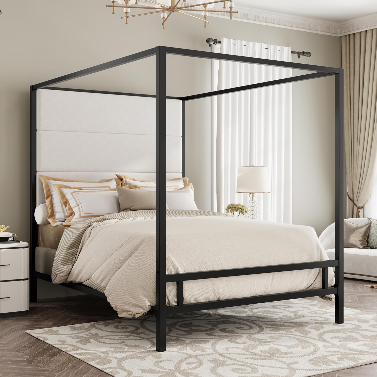 Letto a baldacchino matrimonia - Canopy Bed Frame Metal Queen recensione e prezzo