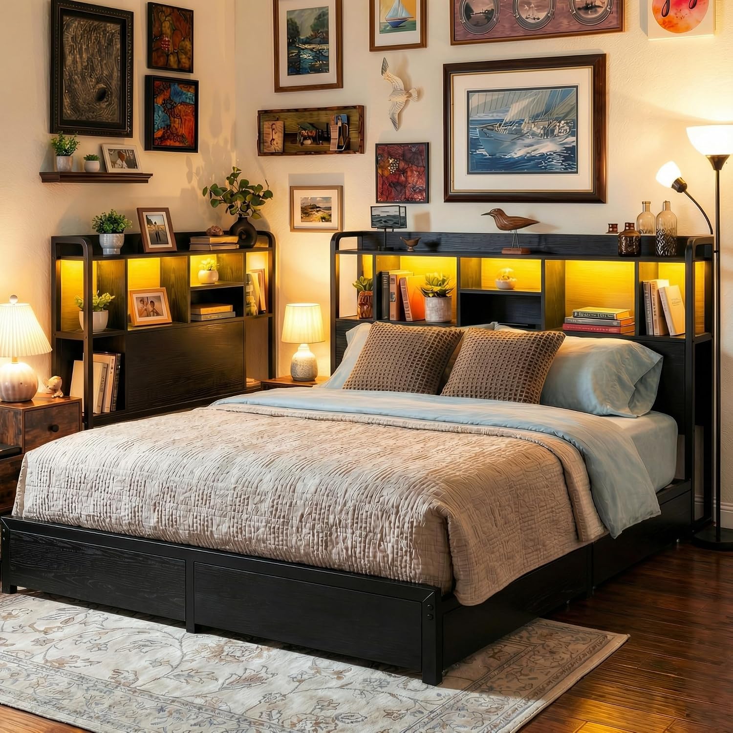 Letto matrimoniale con testier - King Size Bed Frame With Storage Drawers recensione e prezzo