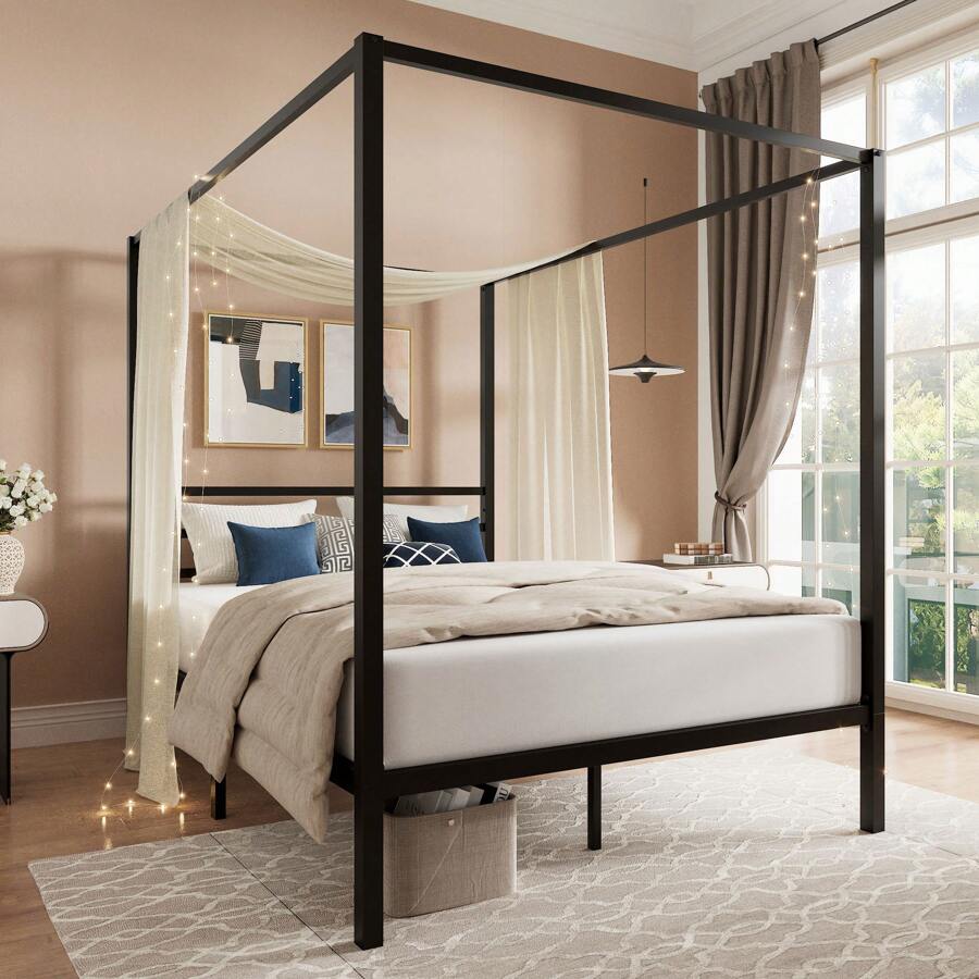 Struttura letto a baldacchino  - Canopy Bed Frame Metal Queen recensione e prezzo