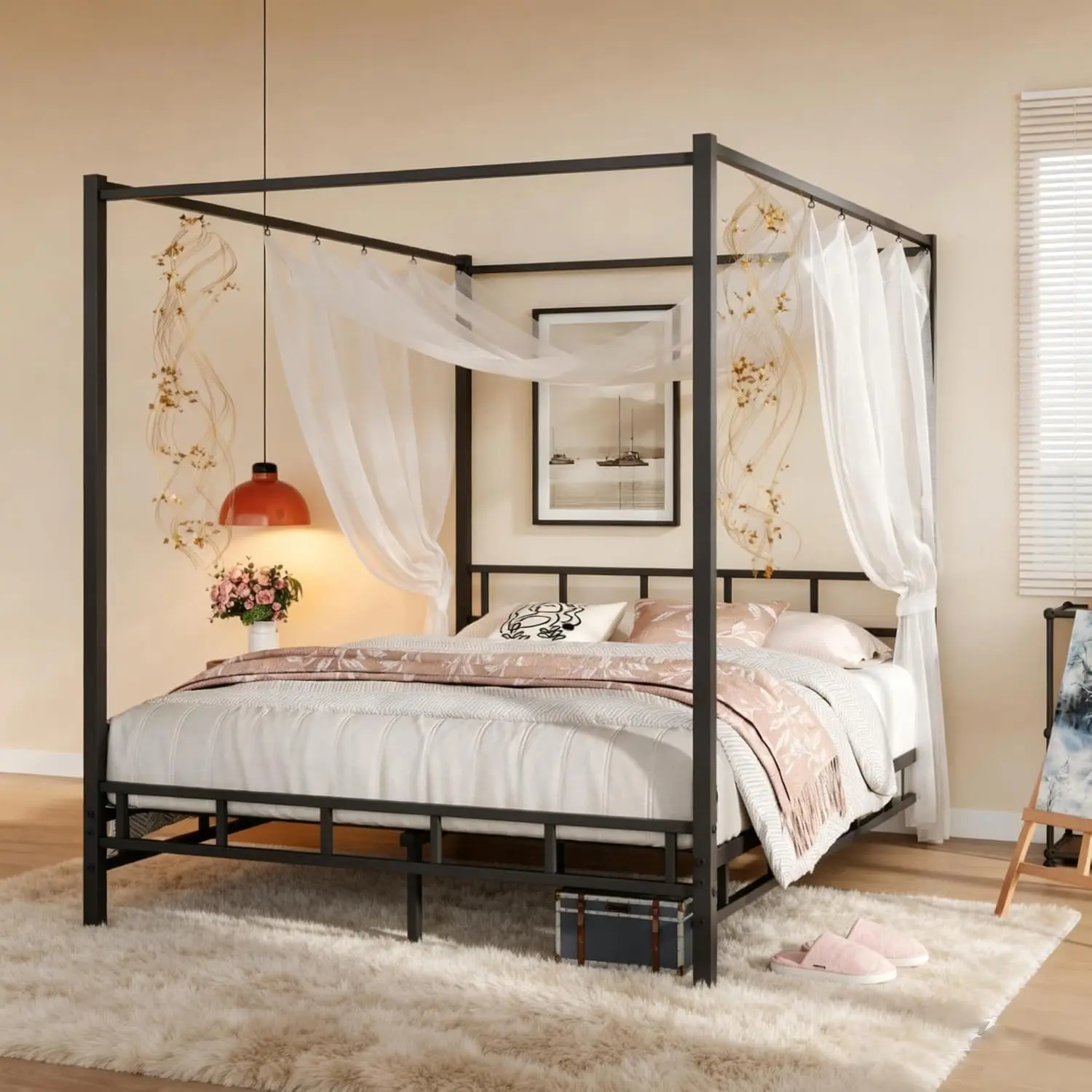 Struttura Letto a Baldacchino  - Canopy Bed Frame Metal Queen recensione e prezzo