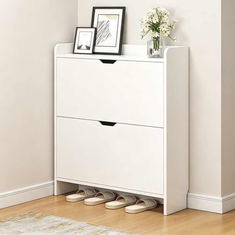 Scarpiera a 2 livelli in legno - Shoe Rack Cabinet Narrow Entryway recensione e prezzo
