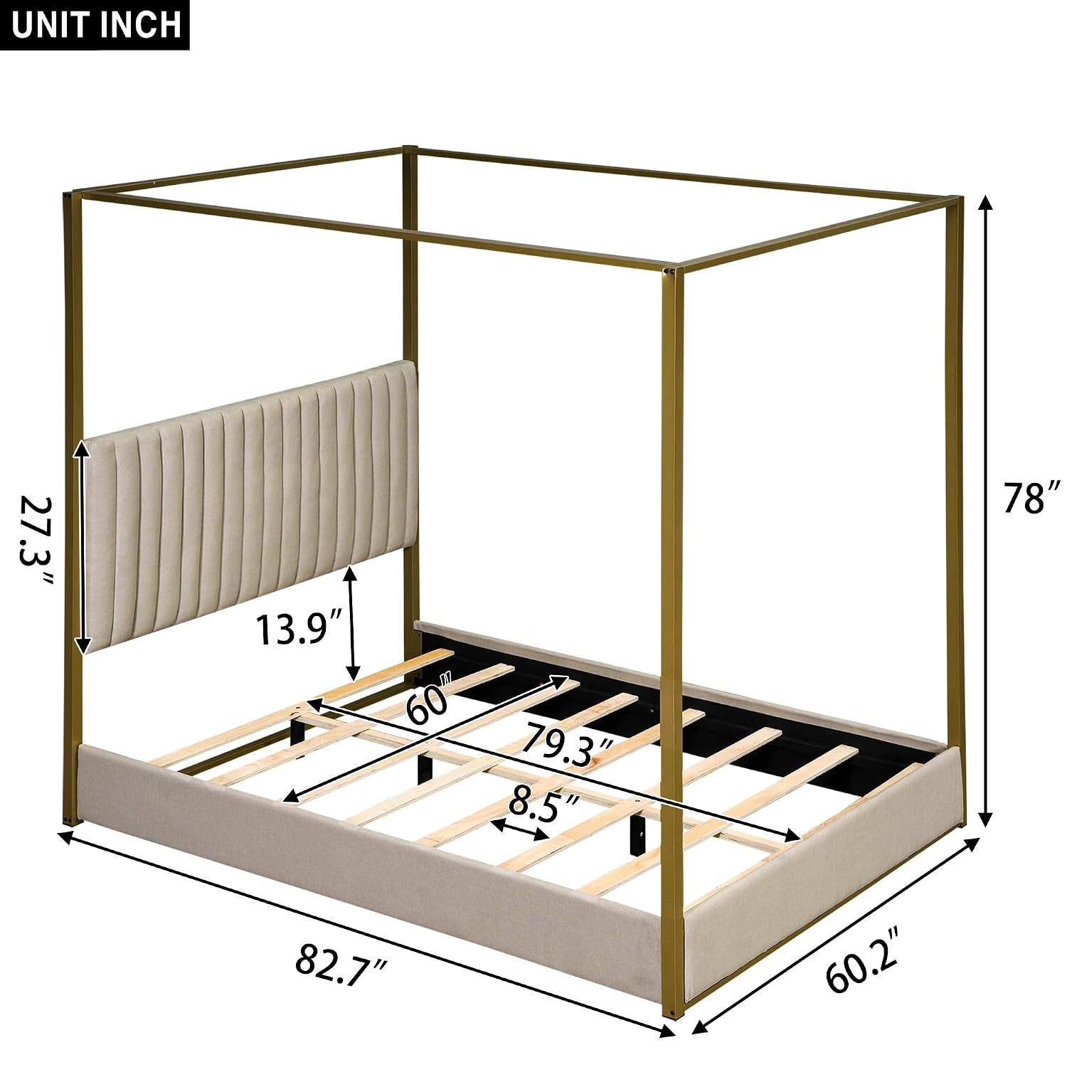 Letto a baldacchino moderno co - Canopy Bed Frame Metal Queen recensione e prezzo