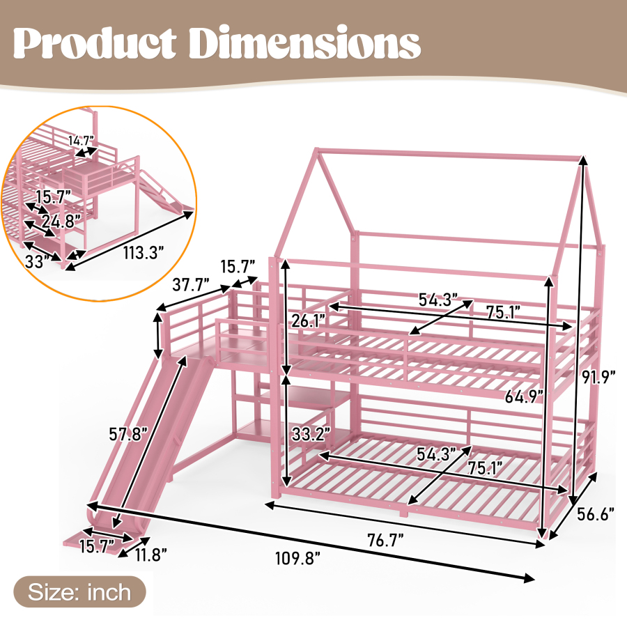 Letto a castello in metallo co - Bunk Bed With Stairs And Slide recensione e prezzo