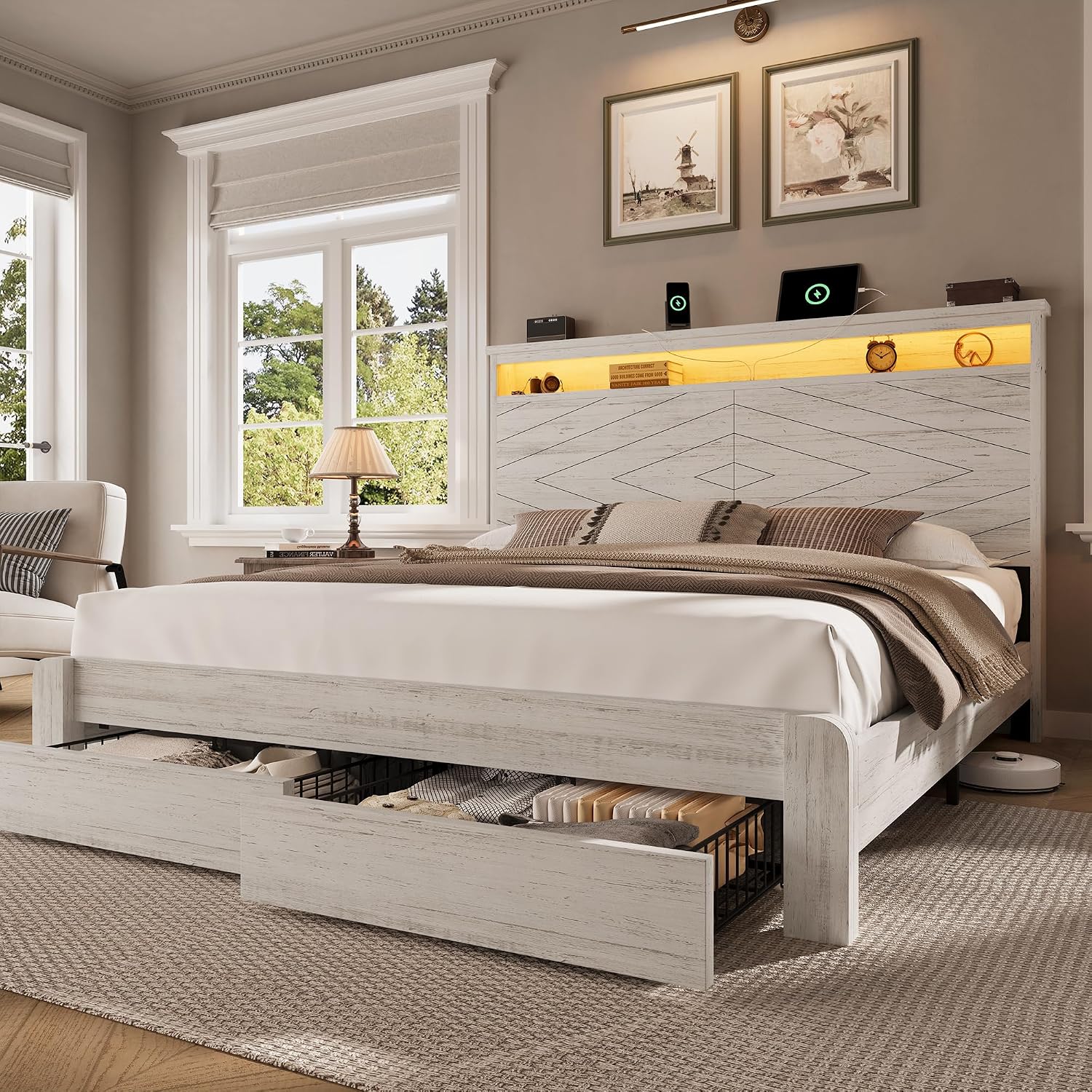 Letto matrimoniale king size c - King Size Bed Frame With Storage Drawers recensione e prezzo