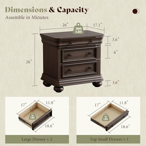 Comodino in legno massello da  - Solid Wood Nightstand 2 Drawers recensione e prezzo