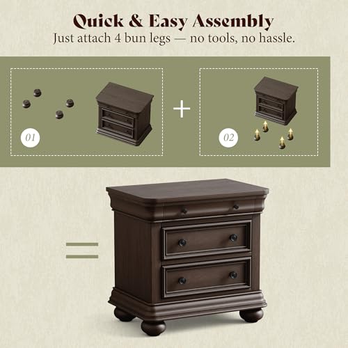 Comodino in legno massello da  - Solid Wood Nightstand 2 Drawers recensione e prezzo
