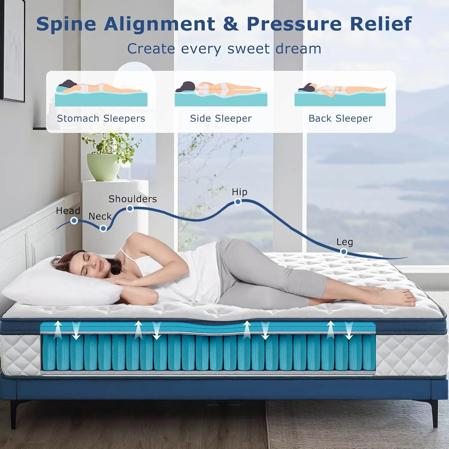Materasso Queen, ibrido di med - Memory Foam Mattress In A Box Queen recensione e prezzo