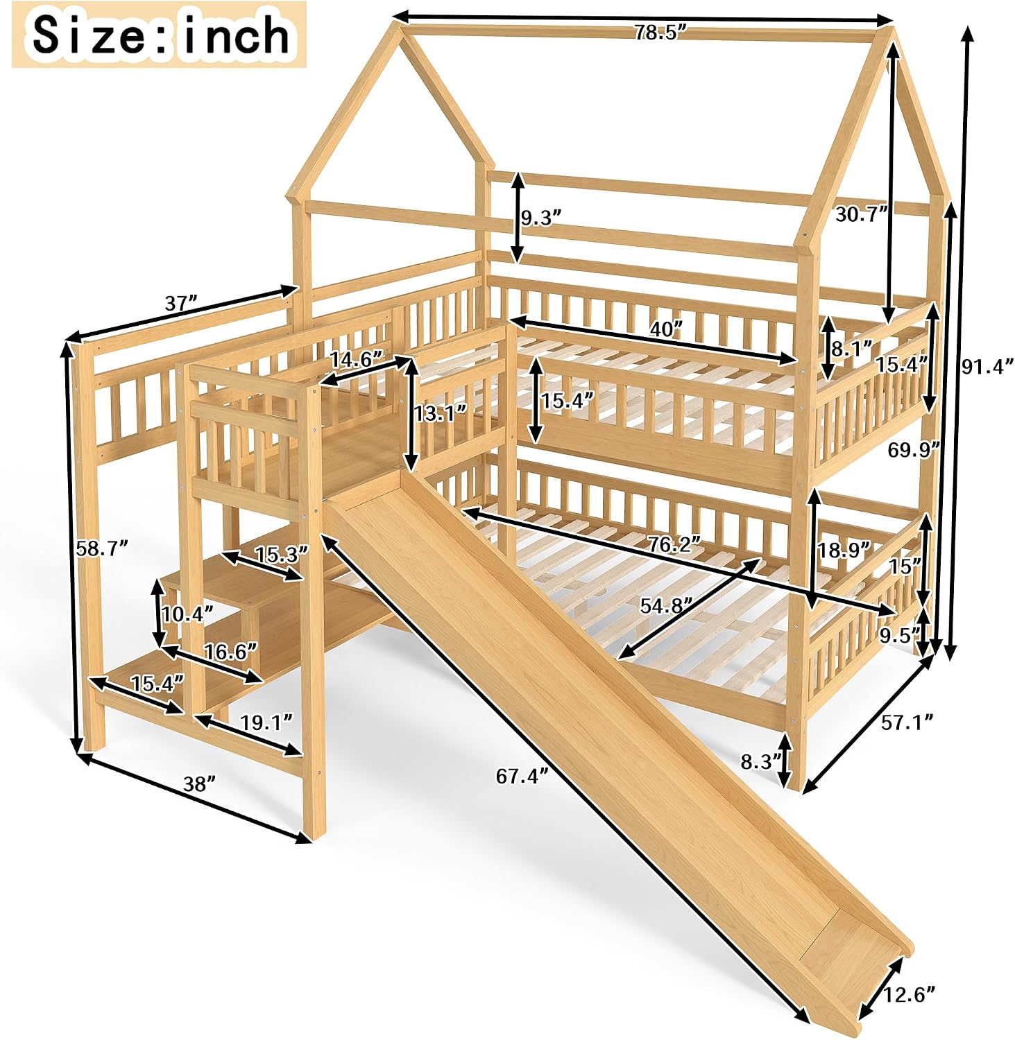 Letto a castello matrimoniale  - Bunk Bed With Stairs And Slide recensione e prezzo